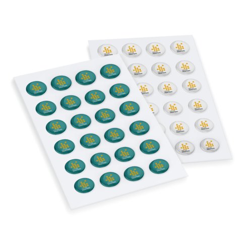3D stickers, Ø 3.0 cm, 4/0 colours 1