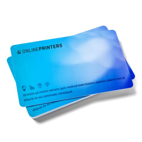 Plastic cards with signature field, 8.6 x 5.4 cm, printed on both sides 2