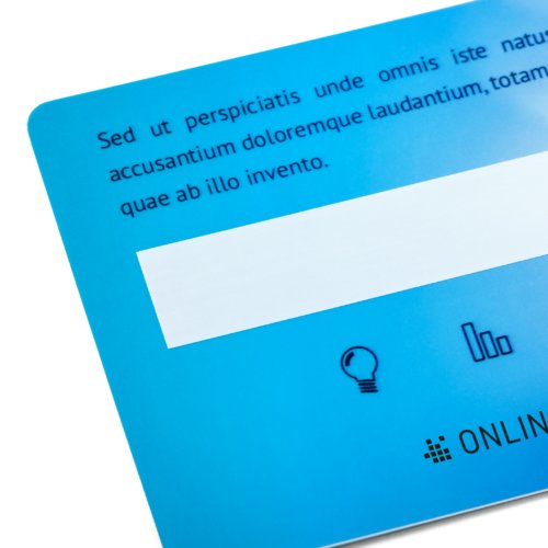 Plastic cards with signature field, 8.6 x 5.4 cm, printed on both sides 3