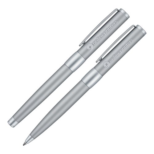 senator® Image Chrome set of ball pen and rollerball pen in a leather case 1