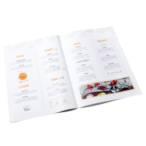 Folded menus, A6 4