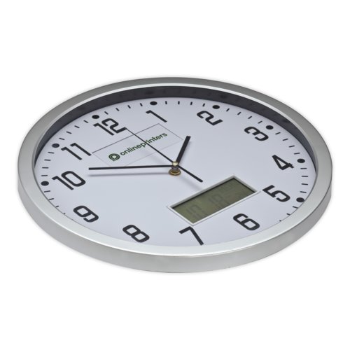 Analogue wall clock with digital display Durham (Sample) 2