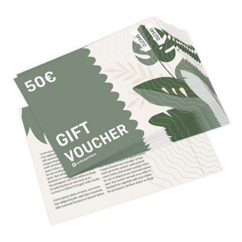 Voucher cards with optional perforation, A6, printed on both sides 1