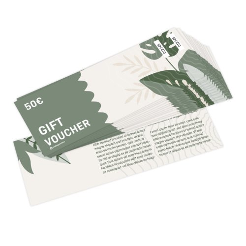 Voucher cards with optional perforation, A5-Half, printed on both sides 1
