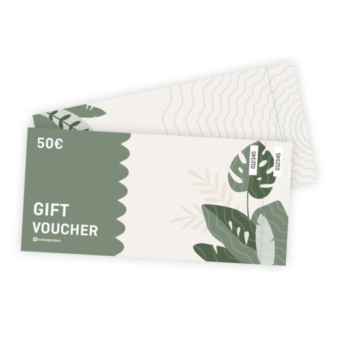 Voucher cards with optional perforation, A5-Half, printed on both sides 2