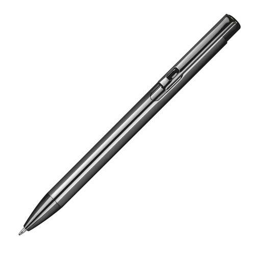 Aluminium push pen, shiny metalic Makassar 1