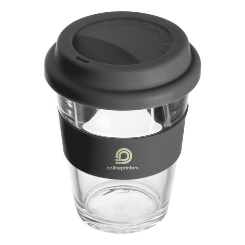 Glass mug with silicon sleeve and lid Jaru 2