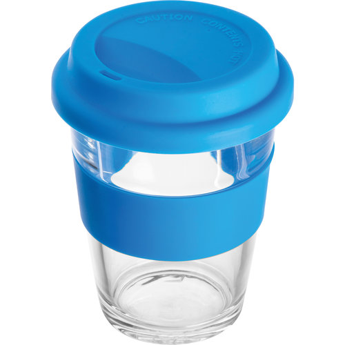 Glass mug with silicon sleeve and lid Jaru 5