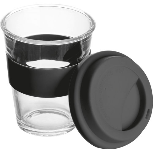 Glass mug with silicon sleeve and lid Jaru 3