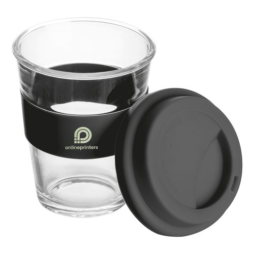 Glass mug with silicon sleeve and lid Jaru 3