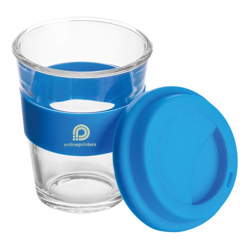 Glass mug with silicon sleeve and lid Jaru 6