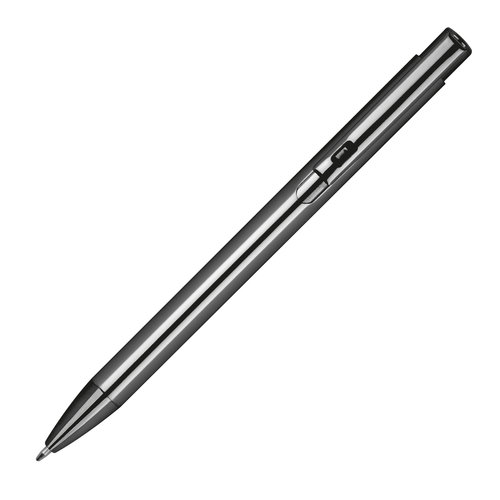 Aluminium push pen, shiny metalic Makassar 3