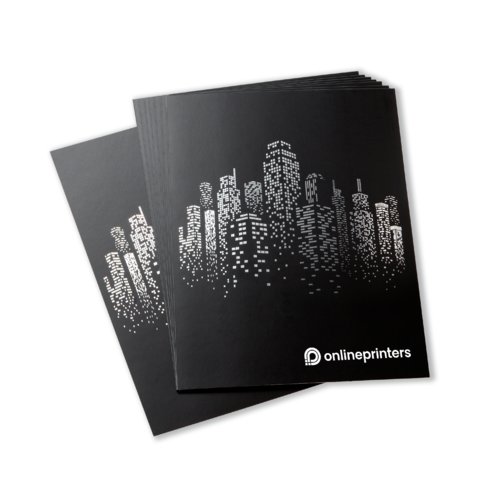 Flyers with spot hot foil stamping, CD-Format 4