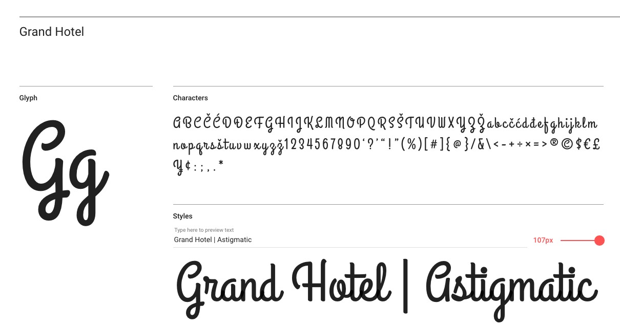 30er Jahre Font "Grand Hotel"