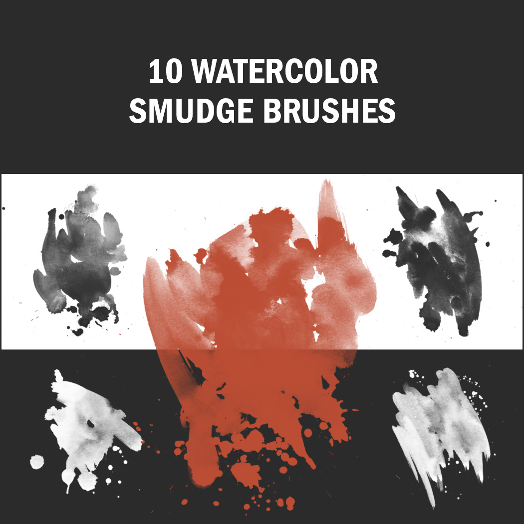 Smudges and water colours make a great team – the perfect combo for your Photoshop brush palette!