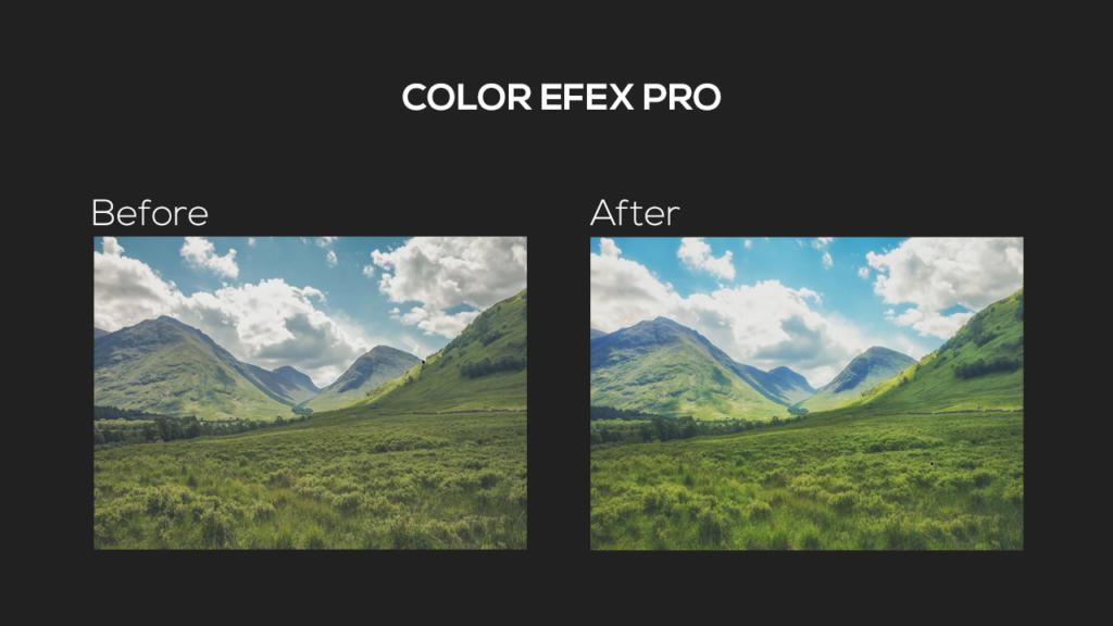 Before and after using the Color Efex Pro tool