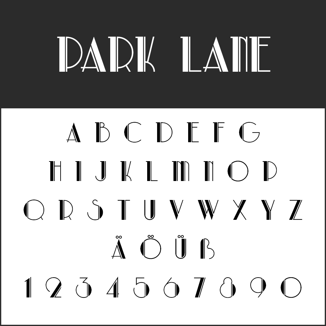 Vintage fonts - 20s - Park Lane