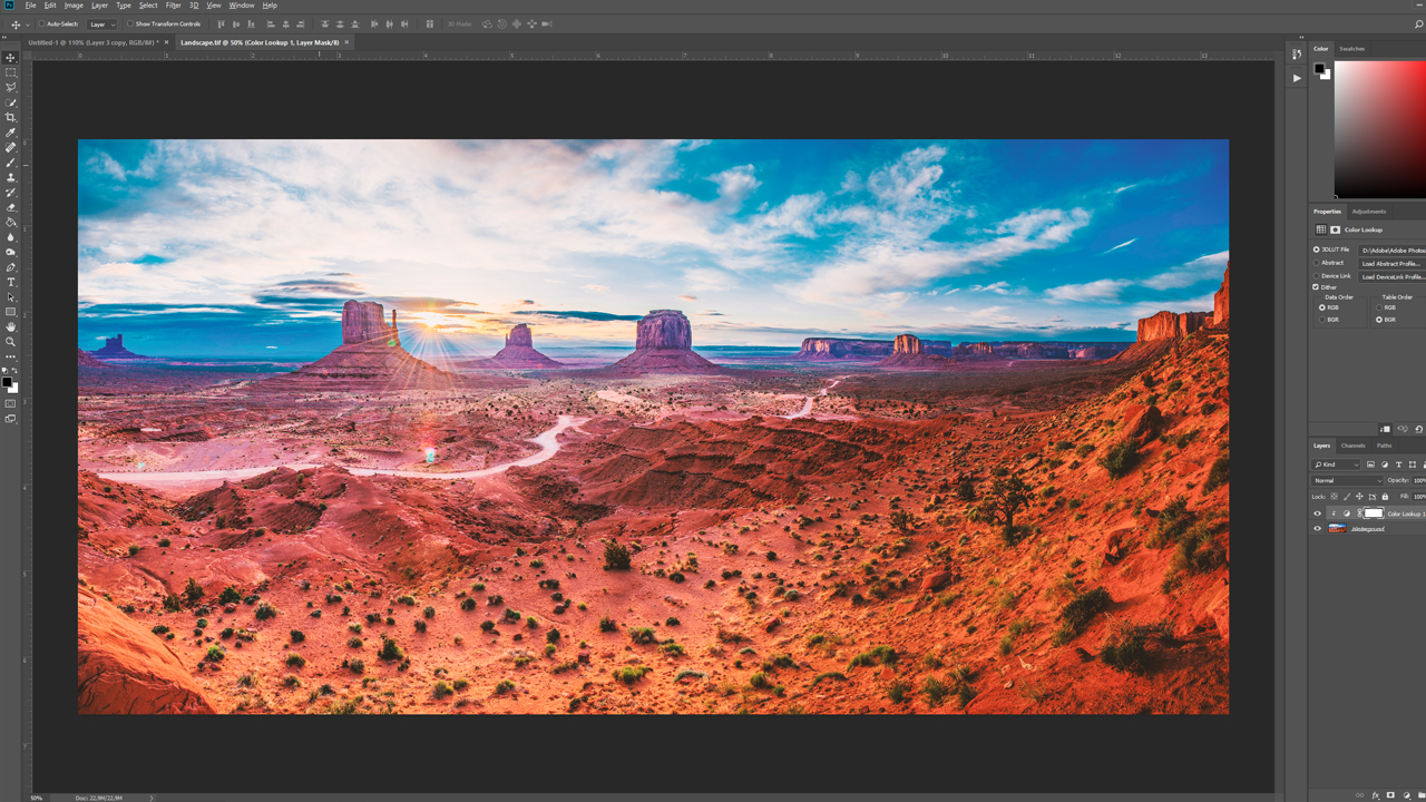 Picture of a landscape in Photoshop