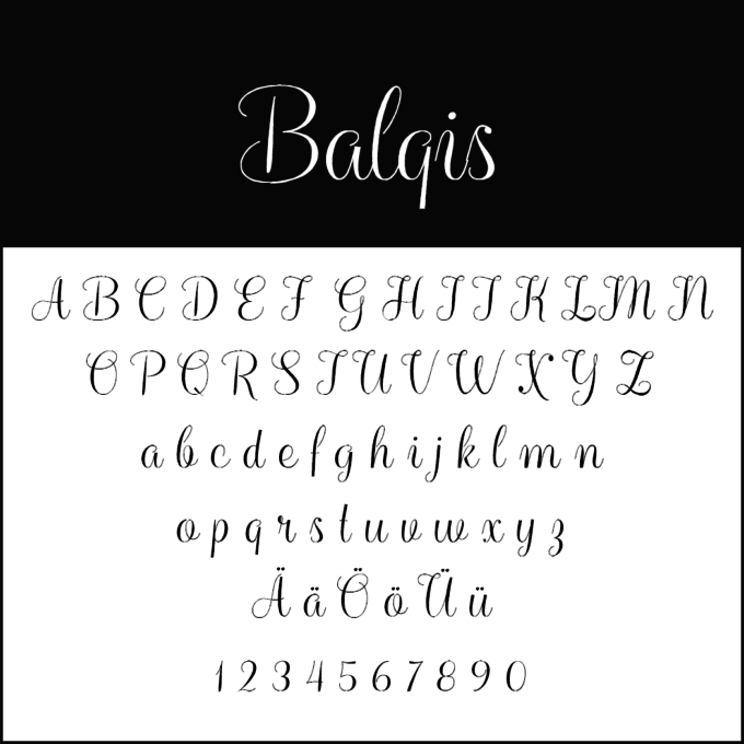 Handwriting font Balqis