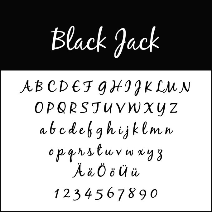 Handwriting font Black Jack