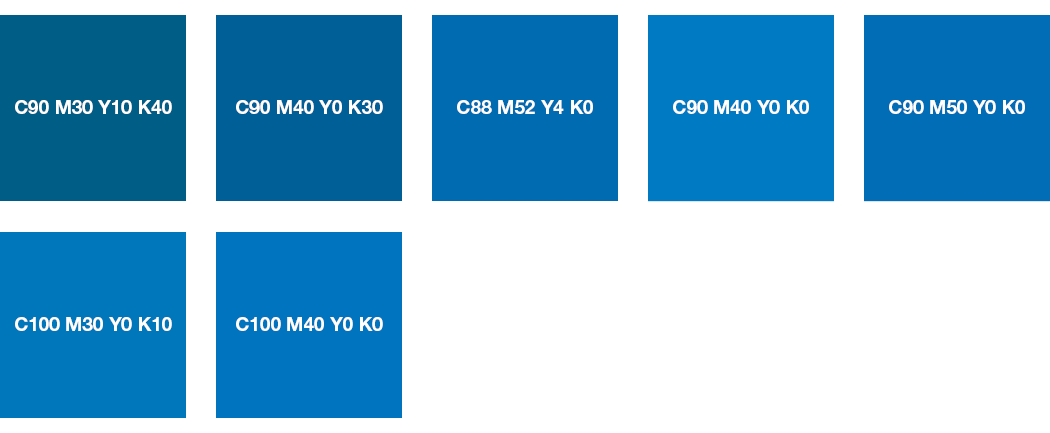 CMYK Colour Codes From Turquoise To C0 M100 Y100 K0