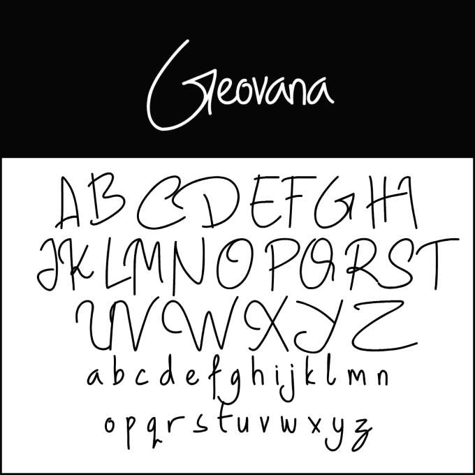 Handwriting font Geovana