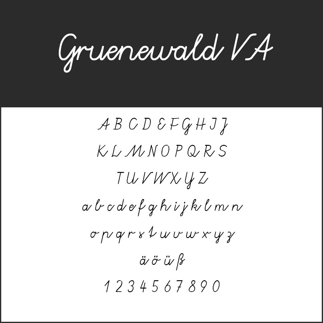 Cursive font Gruenewald
