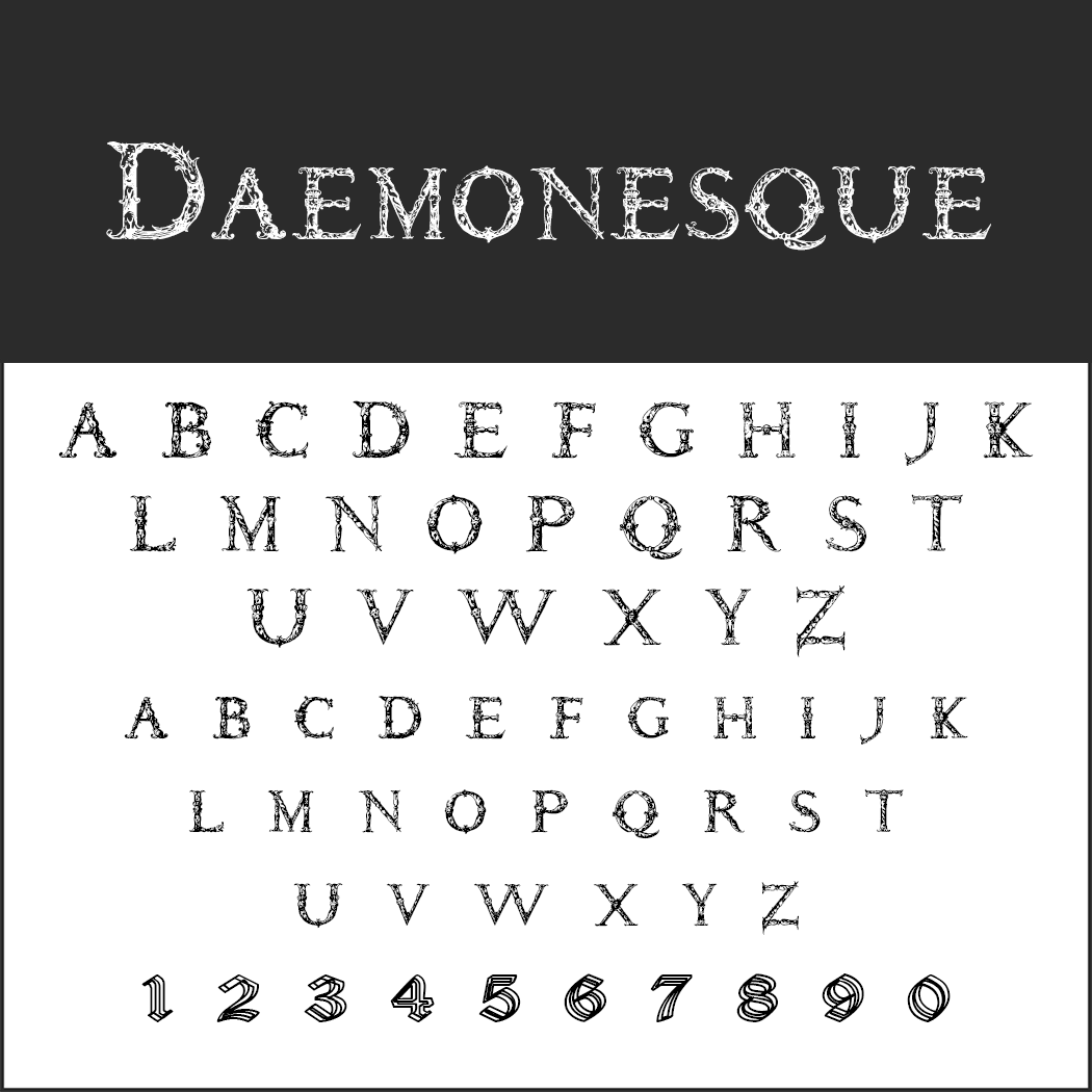 halloween font: Daemonesque