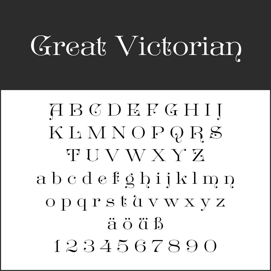Menu font Great Victorian