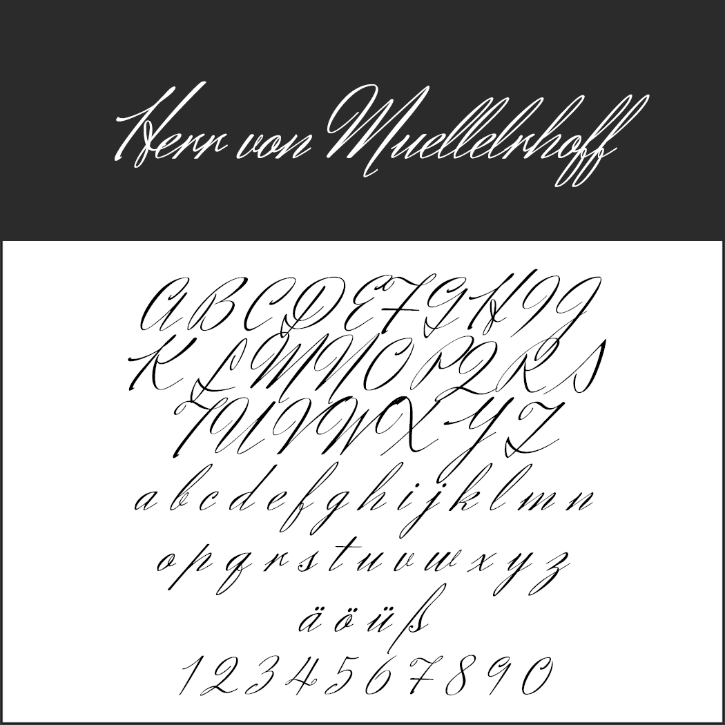 Menu font Herr von Muellerhoff