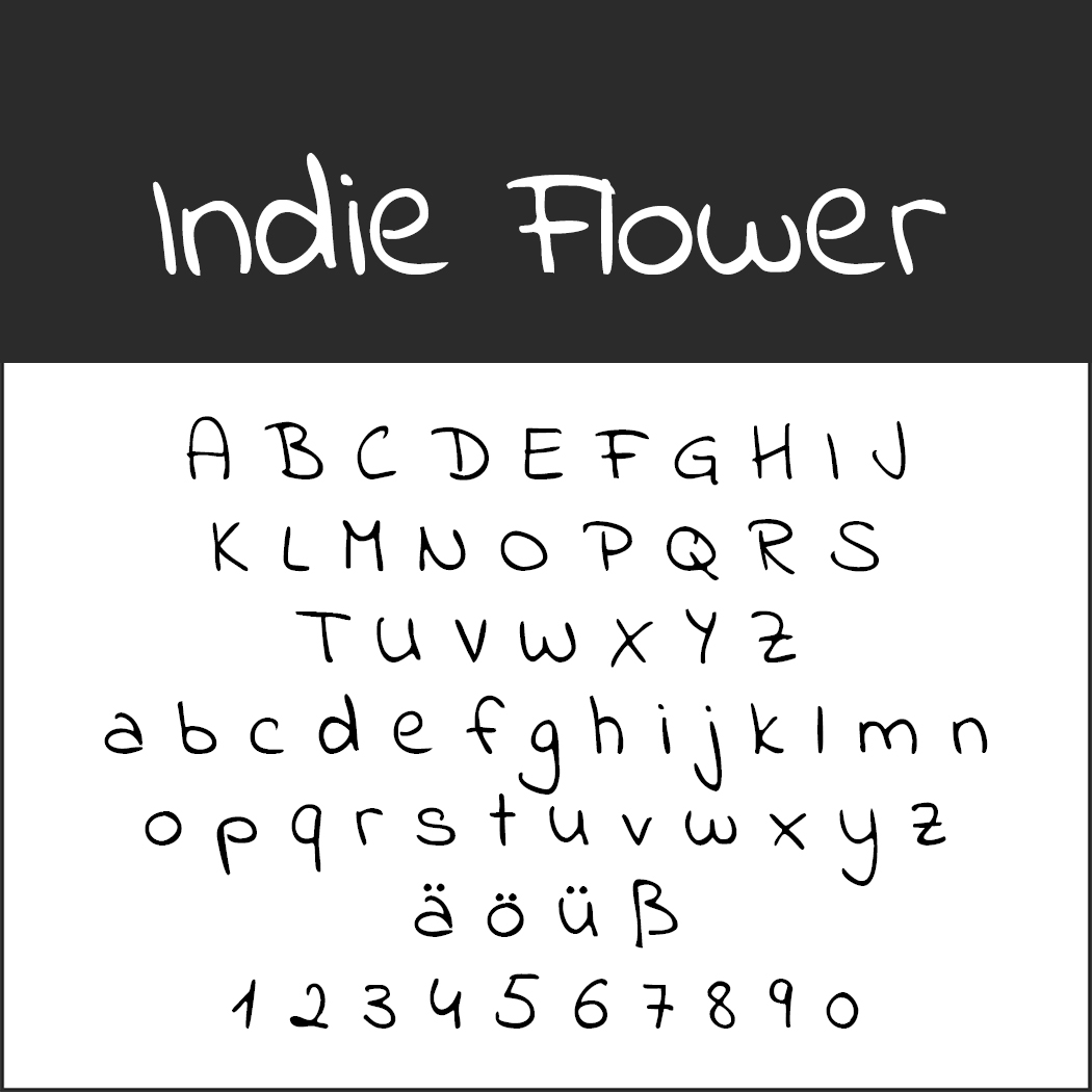 Menu font Indie Flower
