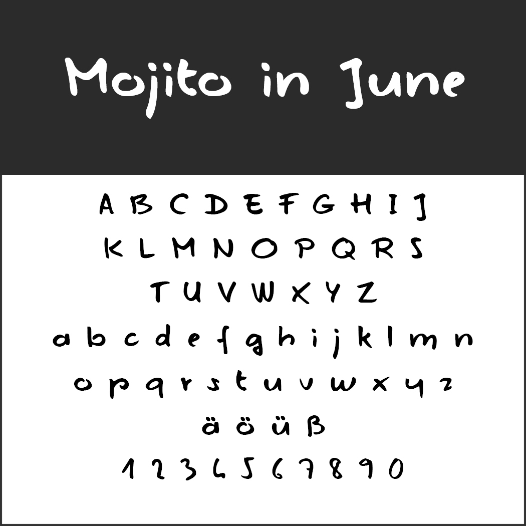 Menu font Mojito in June