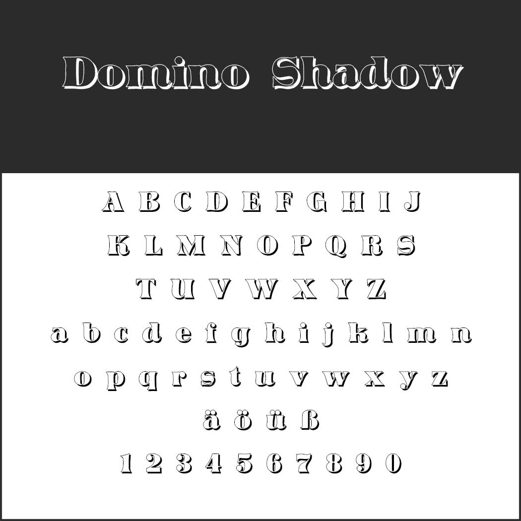 Outlined font Domino Shadow