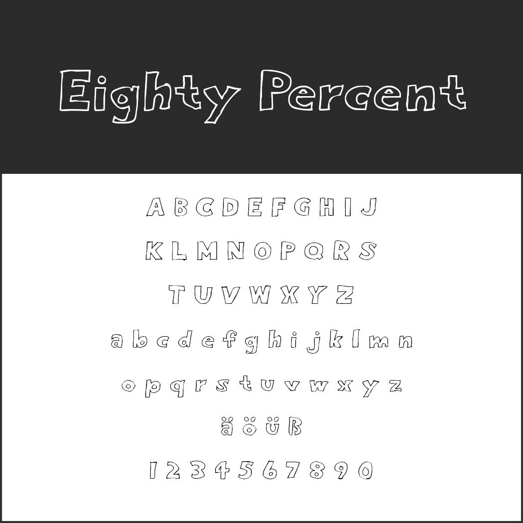 Outlined font Eigthy Percent Outline