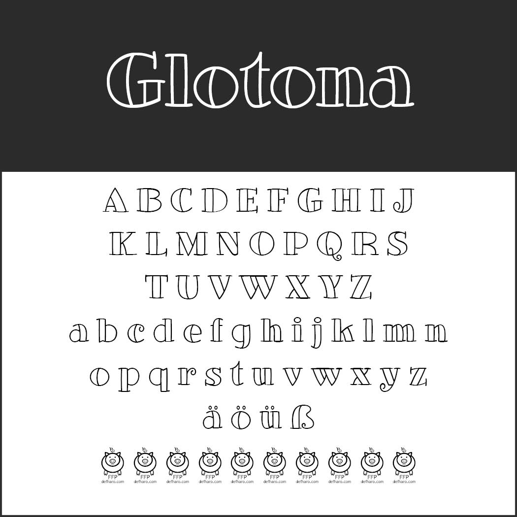 Outlined font Glotona