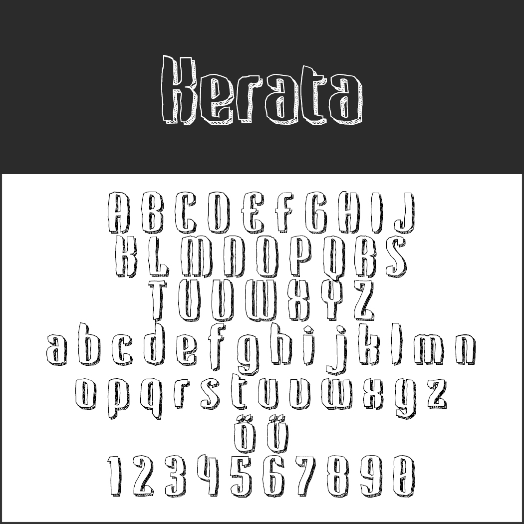 Outlined font Kerata