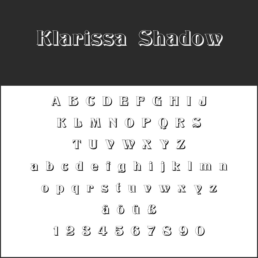 Outlined font Klarissa Shadow