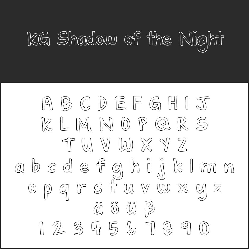 Outlined font KG Shadow of the Night