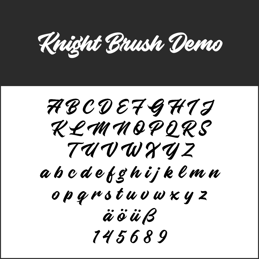 Poster font Knight Brush Demo