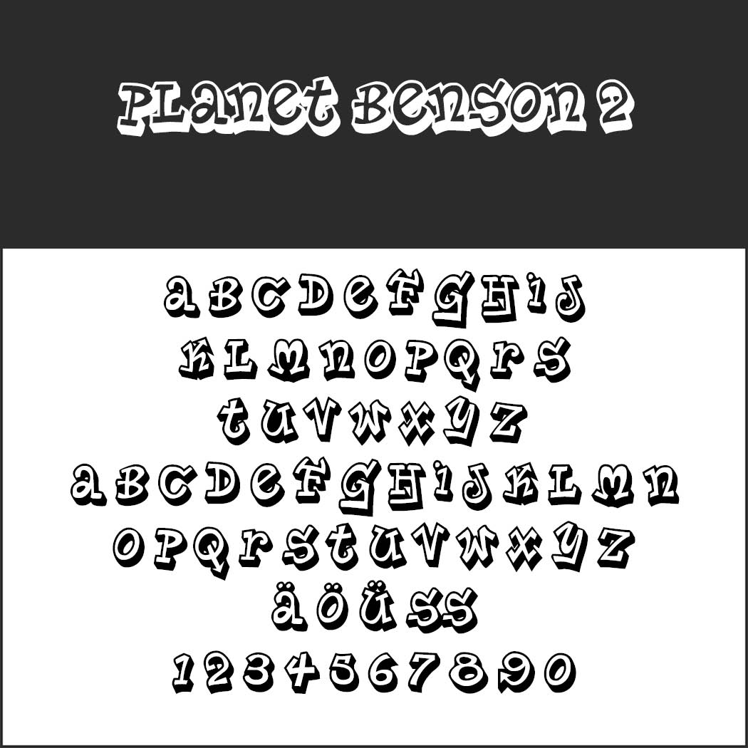 Poster font Planet Benson 2