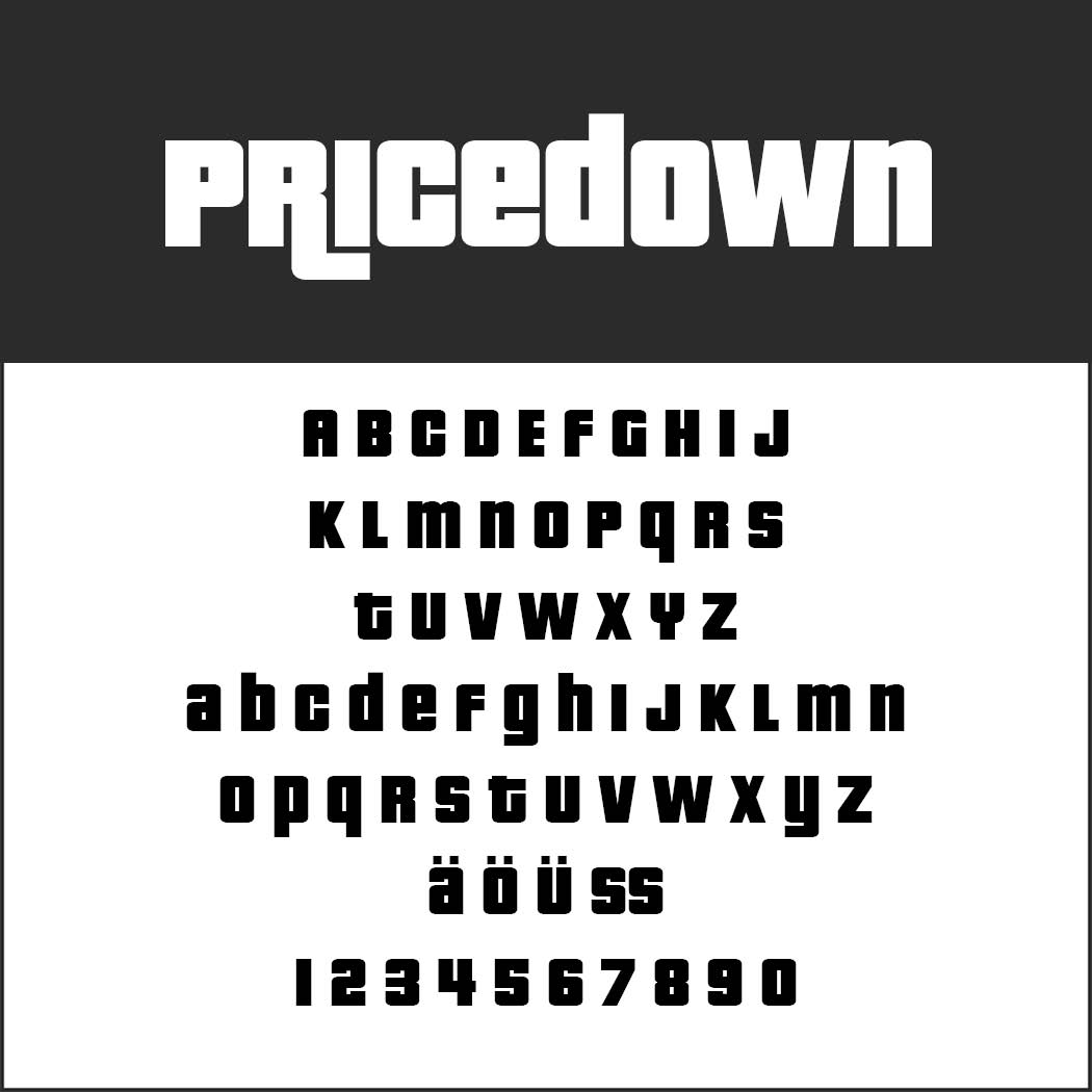 Poster font Pricedown