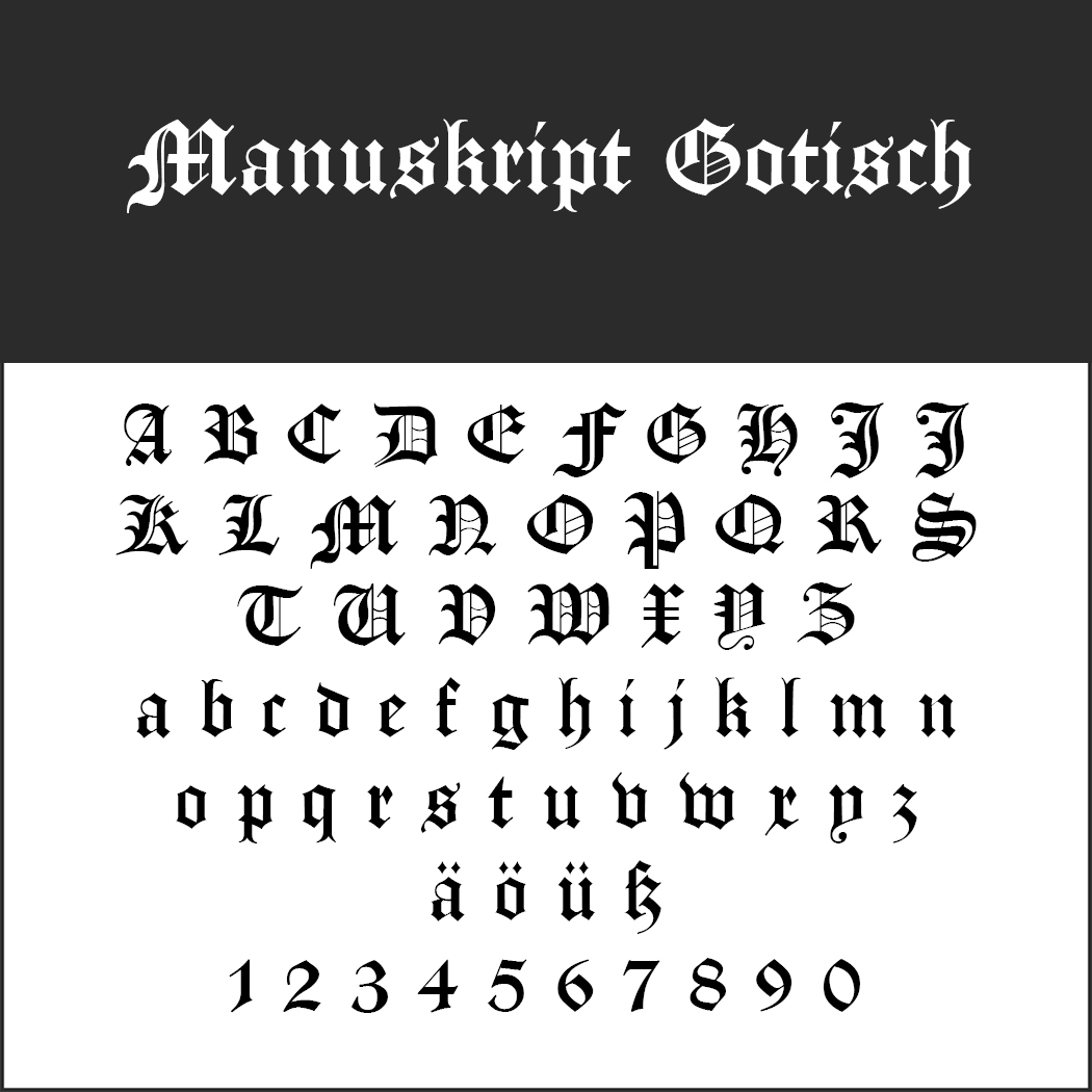 Gothic font Manuskript Gotisch