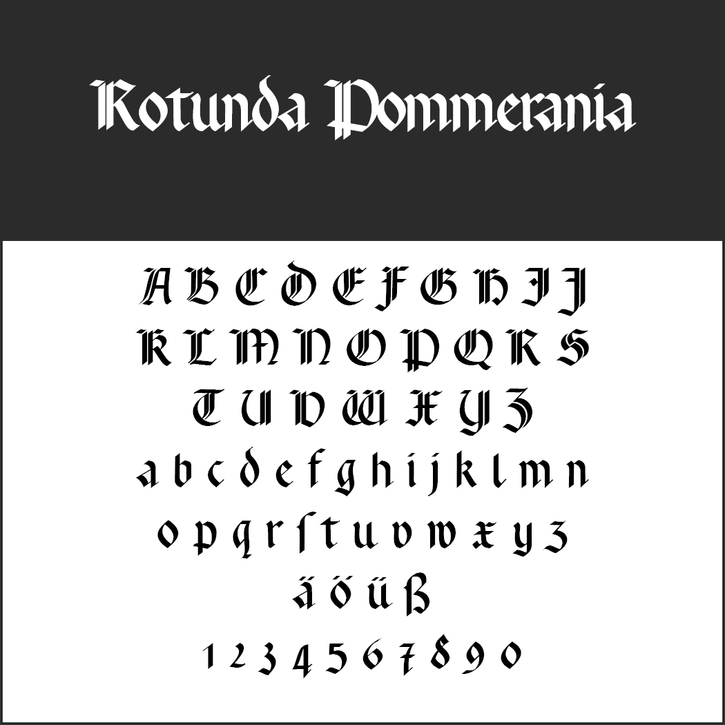 Gothic font Rotunda Pommerania