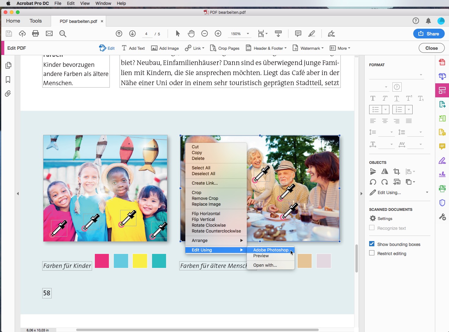 Edit images in a PDF file with Photoshop