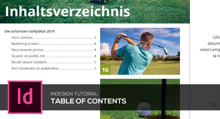 Creating a table of contents in InDesign – Basics Tutorial
