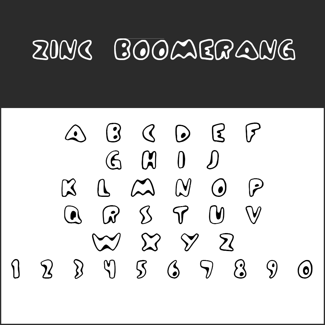 Graffiti Schriftart "Zinc Boomerang"